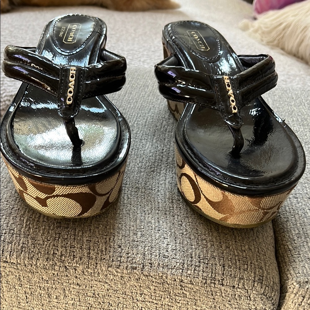 Coach Black and Brown Platform Shoes with Ergonomic Design - Picture 3 of 5